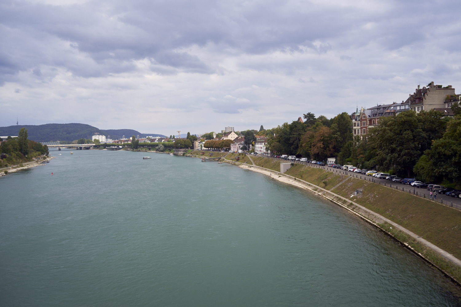 Der Blick von der Wettsteinbrücke auf Basel
